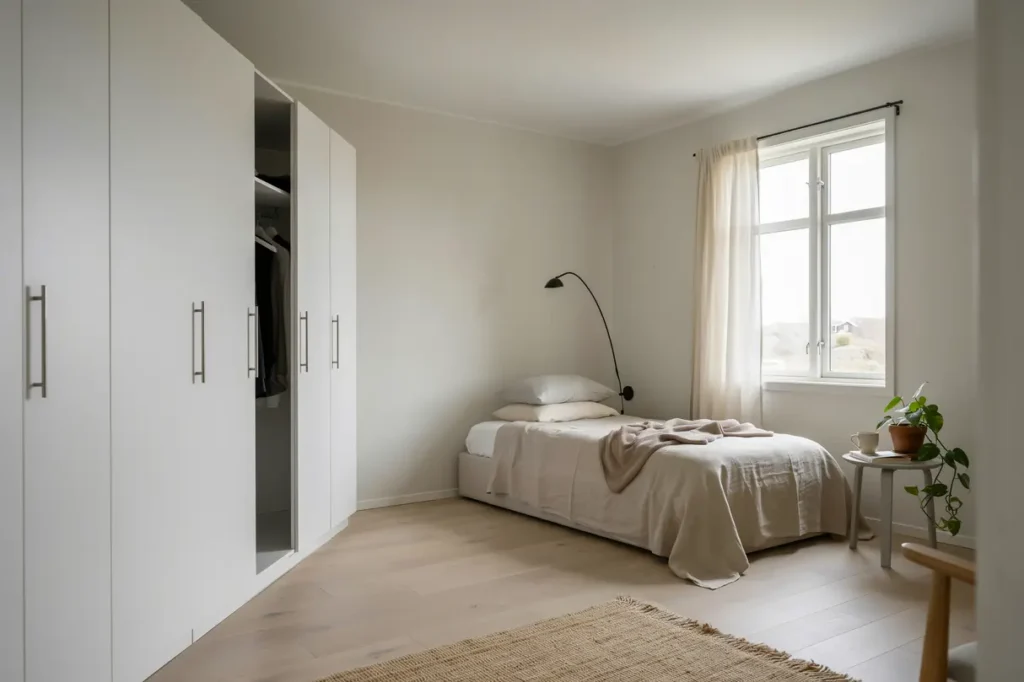 renovering av sovrum med garderobsv gg och nya ytskikt i sickla